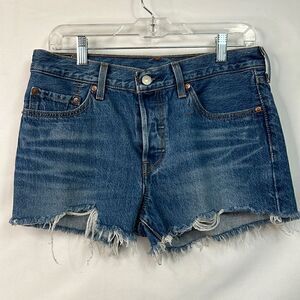 Levi’s 501 Button Fly Big E cut off denim shorts size 28 EUC